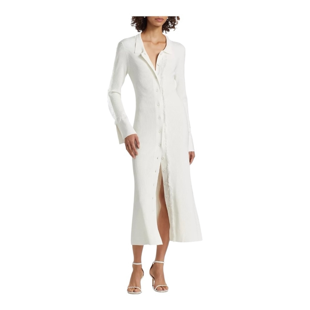 Nonchalant Label Willow Knit Body-con White Dress Size Large